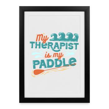 Stand up Paddle - Affiche encadrée (27 × 37 cm) - noir - Devant