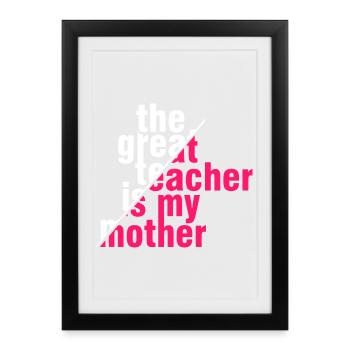 Shirt Super Teacher Mom – Idée cadeau - Affiche encadrée (27 × 37 cm) - noir - Devant