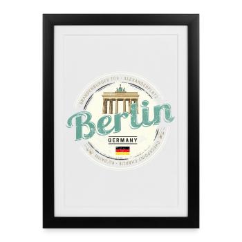 Berlin Germany Brandenburg Gate Souvenir - Framed poster (27 × 37 cm) - black - Front