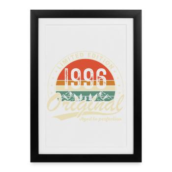 1996 Vintage Cadeau D'anniversaire Homme Femme - Affiche encadrée (27 × 37 cm) - noir - Devant