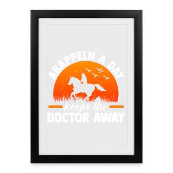 Équitation Amateurs de chevaux Écuries à cheval Chevaux - Affiche encadrée (27 × 37 cm) - noir - Devant