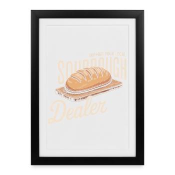 Logo local du marchand au levain - Affiche encadrée (27 × 37 cm) - noir - Devant