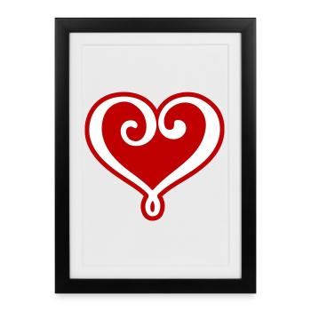 Icône de cœur - Affiche encadrée (27 × 37 cm) - noir - Devant