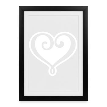 Icône de cœur - Affiche encadrée (27 × 37 cm) - noir - Devant