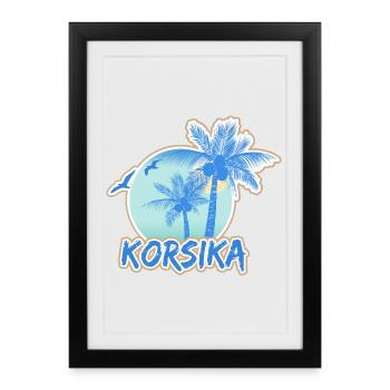 Corsica Beach - Framed poster (27 × 37 cm) - black - Front