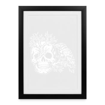 Skull, Tree and Raven - Framed poster (27 × 37 cm) - black - Front