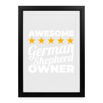 Propriétaire de Great German Shepherd - Affiche encadrée (27 × 37 cm) - noir - Devant