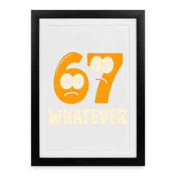 Six Seven Whatever Italian Brainrot Humor Meme - Framed poster (27 × 37 cm) - black - Front