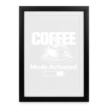 Chemise activée en mode café Drôle drôle d’amoureux du café - Affiche encadrée (27 × 37 cm) - noir - Devant