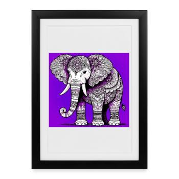 éléphant - Affiche encadrée (27 × 37 cm) - noir - Devant