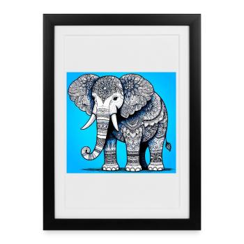 elephant - Framed poster (27 × 37 cm) - black - Front