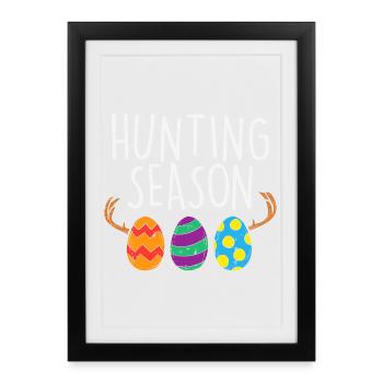 Des œufs de Pâques de la saison de chasse - Affiche encadrée (27 × 37 cm) - noir - Devant
