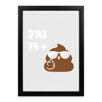 Caca 79 ans - Affiche encadrée (27 × 37 cm) - noir - Devant