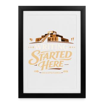 Mésopotamie ancienne, Sumérien - Affiche encadrée (27 × 37 cm) - noir - Devant