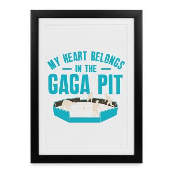 Mon cœur appartient à la fosse de Gaga - Affiche encadrée (27 × 37 cm) - noir - Devant