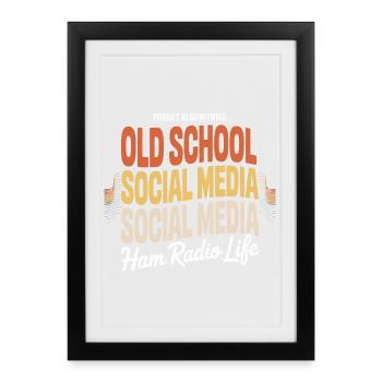 Old School Ham Radio Social Media - Framed poster (27 × 37 cm) - black - Front