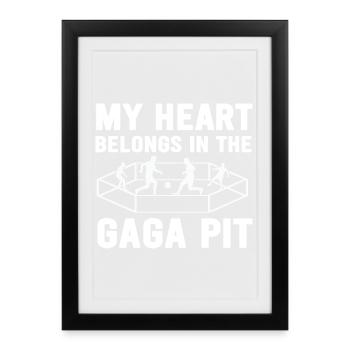 Mon cœur appartient à Gaga Pit - Affiche encadrée (27 × 37 cm) - noir - Devant