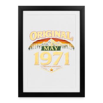 55th Birthday Gift Original May 1971 - Framed poster (27 × 37 cm) - black - Front