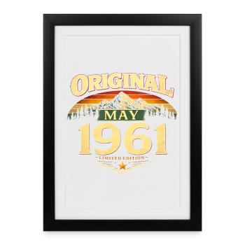 65th Birthday Gift Original May 1961 - Framed poster (27 × 37 cm) - black - Front