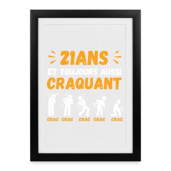 21 years old still as cute humor crack - Framed poster (27 × 37 cm) - black - Front