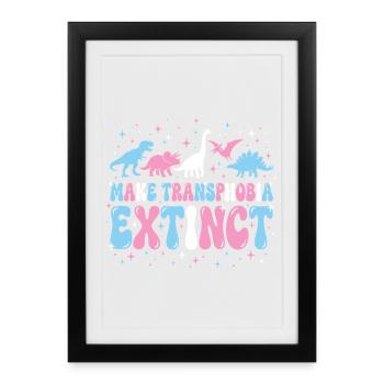 LGBTQ Pride Month - Make Transphobia Extinct - Framed poster (27 × 37 cm) - black - Front