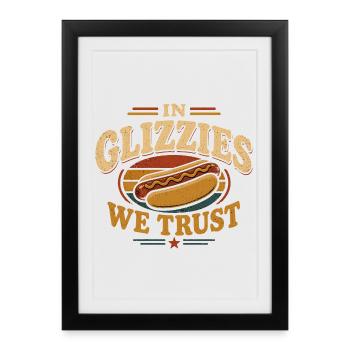 Fan de hot-dogs Glizzy Gobbler et Maître du Grill - Affiche encadrée (27 × 37 cm) - noir - Devant