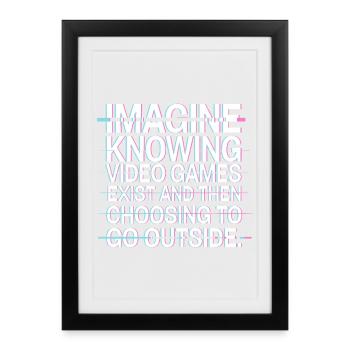 Imagine Video Games Exist PC Gamer Gaming Zocker - Framed poster (27 × 37 cm) - black - Front