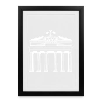 Brandenburg Gate Berlin Attraction - Framed poster (27 × 37 cm) - black - Front