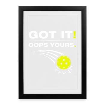 Compris ! Oups à toi, drôle de joueur de pickleball - Affiche encadrée (27 × 37 cm) - noir - Devant
