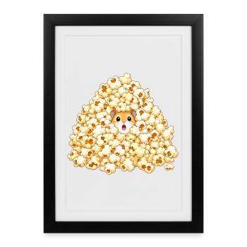 Hamster in Popcorn Hill - Framed poster (27 × 37 cm) - black - Front