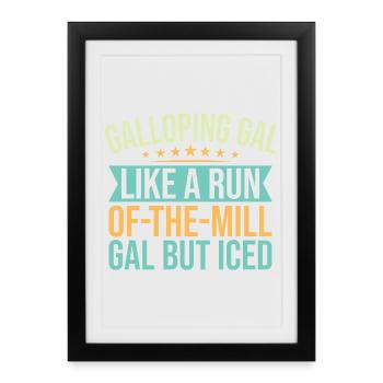 Hobby Horse Rider Galloping Gal English Riding - Framed poster (27 × 37 cm) - black - Front
