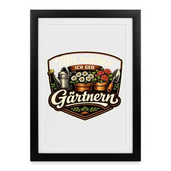 Insigne de Déclaration de Jardinage - Affiche encadrée (27 × 37 cm) - noir - Devant