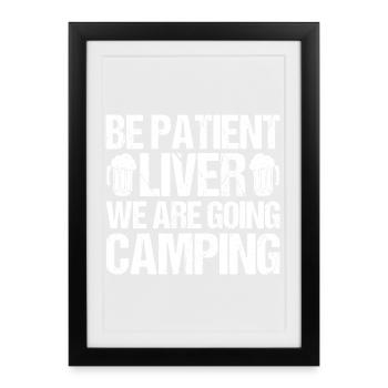 Camping Bonfire Camp Life Forest Camper - Gerahmtes Poster (27 × 37 cm) - Schwarz - Vorne