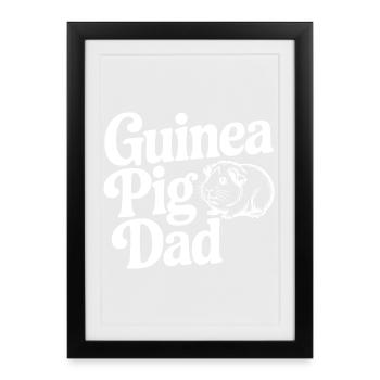 papa cochon d’Inde - Affiche encadrée (27 × 37 cm) - noir - Devant