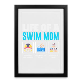Dictons drôles de nageurs et conception de clubs de natation - Affiche encadrée (27 × 37 cm) - noir - Devant