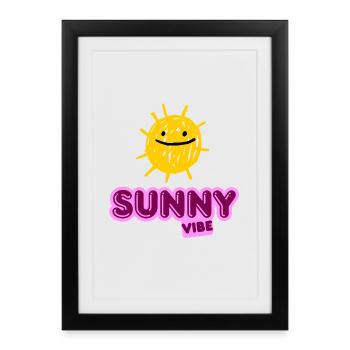 Ambiance ensoleillée Sourire - Affiche encadrée (27 × 37 cm) - noir - Devant