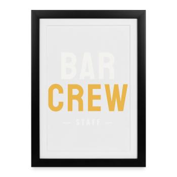 Bar Crew Staff Gastro Waiter Team Drinks Party - Framed poster (27 × 37 cm) - black - Front