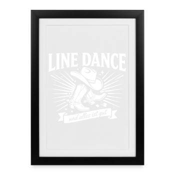 Line Dance Cowboy Boots Grafik - Gerahmtes Poster (27 × 37 cm) - Schwarz - Vorne