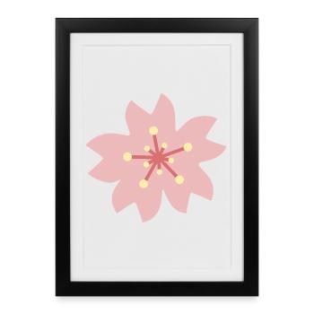 Blush Sakura Petal Bloom - Affiche encadrée (27 × 37 cm) - noir - Devant