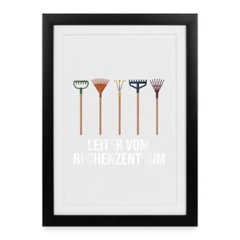 Rechenzentrum Gärtner Garten Gartenarbeit - Gerahmtes Poster (27 × 37 cm) - Schwarz - Vorne