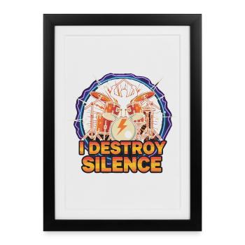 Détruisez le silence - Affiche encadrée (27 × 37 cm) - noir - Devant