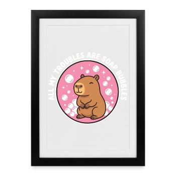 All My Troubles Are Soap Bubbles - Framed poster (27 × 37 cm) - black - Front