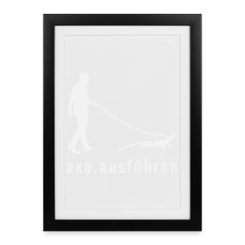 Exe Ausführen Informatiker - Gerahmtes Poster (27 × 37 cm) - Schwarz - Vorne