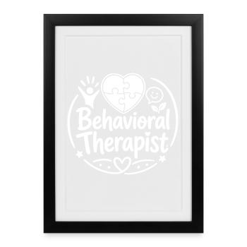 Behavioural therapist, school behaviour technician - Framed poster (27 × 37 cm) - black - Front