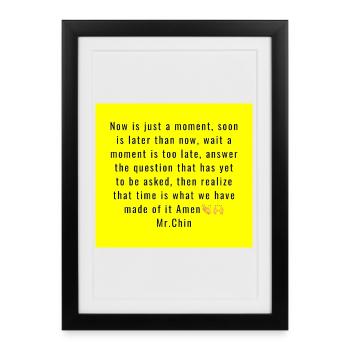 Le temps comme typographie artistique jaune - Affiche encadrée (27 × 37 cm) - noir - Devant