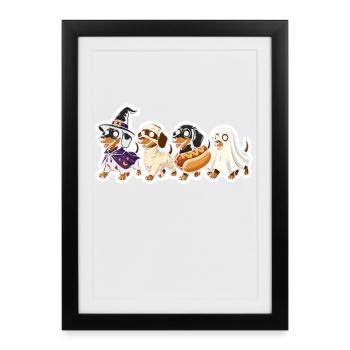 Halloween Quadruped Costume Party - Framed poster (27 × 37 cm) - black - Front