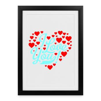 i love you - Framed poster (27 × 37 cm) - black - Front