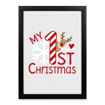 My first Christmas - Affiche encadrée (27 × 37 cm) - noir - Devant