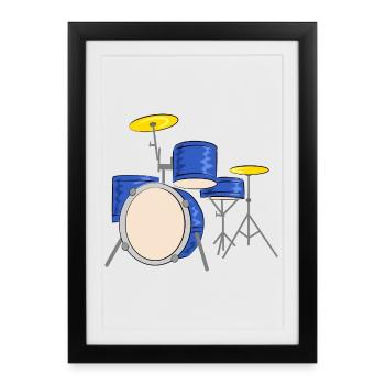 percussion - Affiche encadrée (27 × 37 cm) - noir - Devant