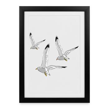 gull - Framed poster (27 × 37 cm) - black - Front